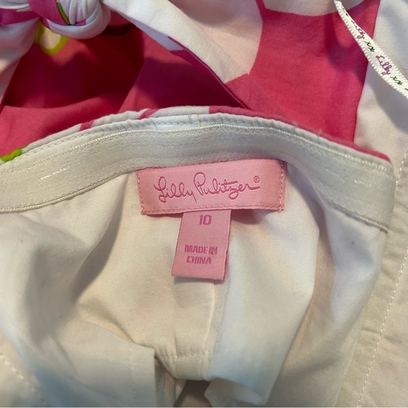 Lilly Pulitzer 100% Cotton Pink & White Floral Franco Strapless Mini Dress 10 - Picture 7 of 10
